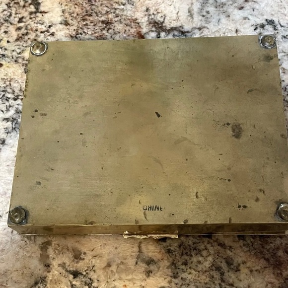 Art Deco Brass Double Playing Card Case w/cards Crystal Palace PB Princess - Picture 4 of 5